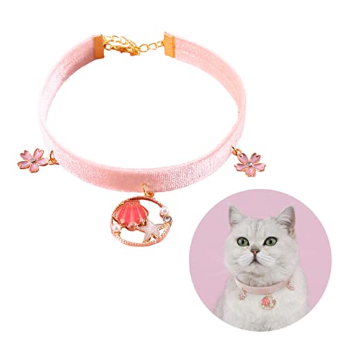 Wilitto Verstellbares, langlebiges Haustierhalsband, Retro-Stil, Katzenhalsband, nicht verblassend, Samt, Haustier-Katzenhalsband, Halskette mit Verlängerungskette, bequeme Hundehalsbänder für von Wilitto