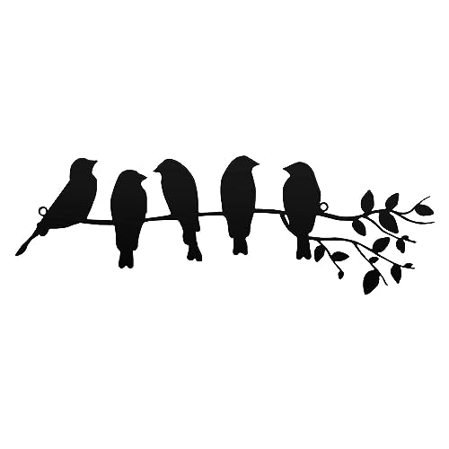 Wilitto Vogel-Wanddekoration aus Metall, Vogeldekoration, bunte Metallvögel auf dem Baumzweig, Blätter, Wanddekoration, Kunst, hängender Metallbaum mit Vogelhaus für Wohnzimmer, Zweig, Wandbehang, Wilitto Vogel-Wanddekoration aus Metall, Vogeldekoration, bunte Metallvögel auf dem Baumzweig, Blätter, Wanddekoration, Kunst, hängender Metallbaum mit Vogelhaus für Wohnzimmer, Zweig, Wandbehang, von Wilitto