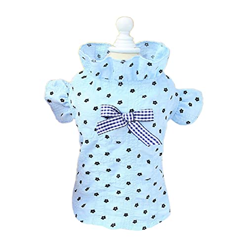 Wilitto Waschbares Haustierkleid, Haustier-T-Shirt, Stehkragen, Rüschenärmel, niedliche Hundekleidung, lässige Kleidung, Hundekleidung, atmungsaktiv, weiche Shirts für Welpen, Kätzchen, kleine Hunde, Katzen, Jungen und Mädchen, Blau Wilitto Waschbares Haustierkleid, Haustier-T-Shirt, Stehkragen, Rüschenärmel, niedliche Hundekleidung, lässige Kleidung, Hundekleidung, atmungsaktiv, weiche Shirts für Welpen, Kätzchen, kleine Hunde, Katzen, Jungen und Mädchen, Blau von Wilitto