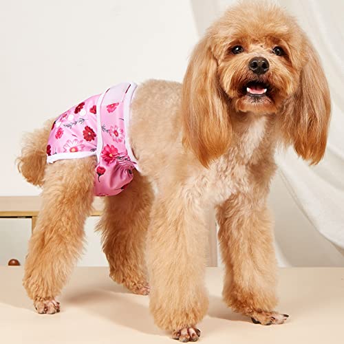 Wilitto Windeln für Hündinnen, weiche bequeme Haustier-Menstruationshose, Infektionsprävention Blumendruck Haustier Hund Menstruations-Sanitärwindel, waschbare Hundewindel für Mädchen Hund in der Periode, Hitzerosa - S Wilitto Windeln für Hündinnen, weiche bequeme Haustier-Menstruationshose, Infektionsprävention Blumendruck Haustier Hund Menstruations-Sanitärwindel, waschbare Hundewindel für Mädchen Hund in der Periode, Hitzerosa - S von Wilitto
