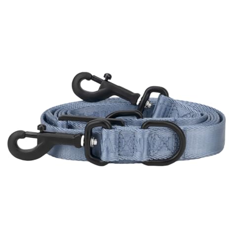William Walker Jacquard Nylon Hundeleine – Gewebtes Nylon, Ultraleichte Aluminium-Beschläge, 3-Fach Verstellbar, Robust & Hochwertig (blau, Standard (S-XXL)) von William Walker