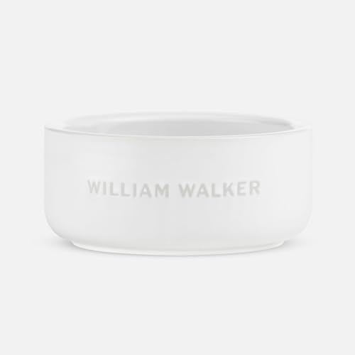 William Walker Keramik Hundenapf mit Silikonboden, 13,5 cm/500 ml oder 19,5 cm/1400 ml, Spülmaschinenfest (weiß, klein (13,5cm x 6cm)) von William Walker