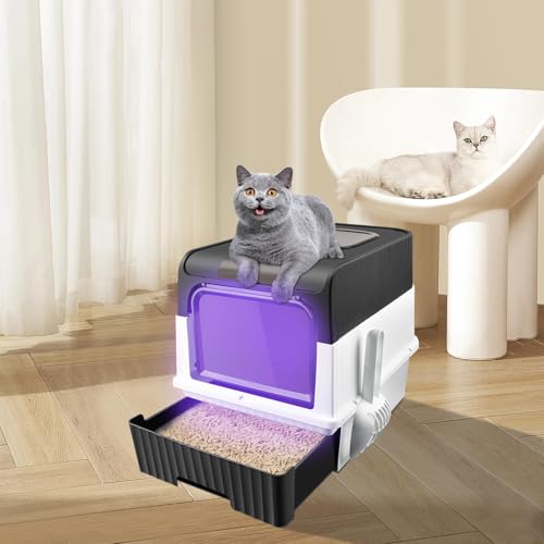 Willonin Katzentoilette, selbstreinigend, Katzentoilette, selbstreinigend, automatisch, selbstreinigend, für Katzen (schwarz) von Willonin