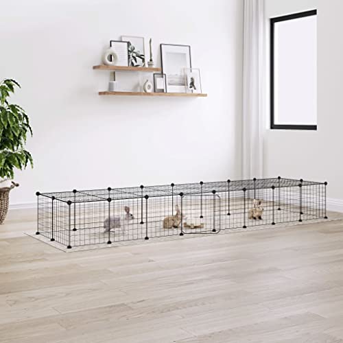Willood 36-TLG. Haustierkäfig mit Tür Schwarz 35x35 cm Stahl Freilaufgehege Outdoor Willood 36-TLG. Haustierkäfig mit Tür Schwarz 35x35 cm Stahl Freilaufgehege Outdoor von Willood