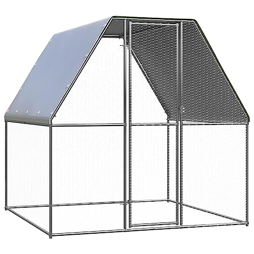 Willood Hühnerkäfig Silbern und Grau 2x2x2 m Verzinkter Stahl Willood Hühnerkäfig Silbern und Grau 2x2x2 m Verzinkter Stahl von Willood