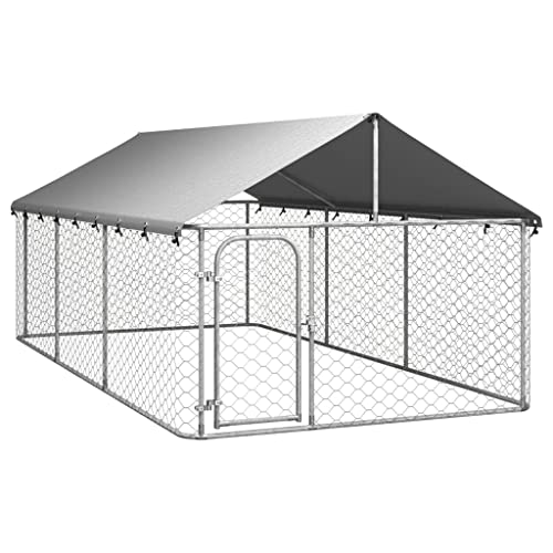 Willood Outdoor-Hundezwinger mit Dach 400 x 200 x 150 cm hühnerstall,freilaufgehege,freigehege Willood Outdoor-Hundezwinger mit Dach 400 x 200 x 150 cm hühnerstall,freilaufgehege,freigehege von Willood