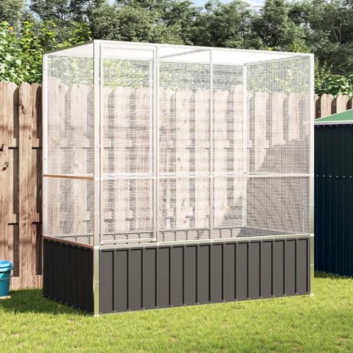 Willood Voliere,Vogelkäfig,Vogelhaus,Verzinkter mit Erweiterung Silbern 210,5x107x212 cm Stahl,Metallrahmen, Mesh-Design, Haustierstall für draußen Willood Voliere,Vogelkäfig,Vogelhaus,Verzinkter mit Erweiterung Silbern 210,5x107x212 cm Stahl,Metallrahmen, Mesh-Design, Haustierstall für draußen von Willood