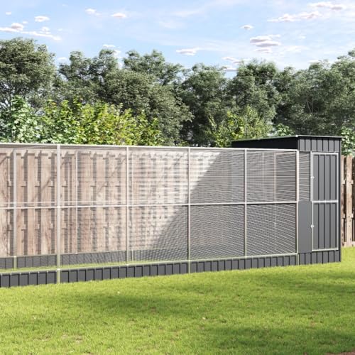 Willood Voliere mit Erweiterung, Vogelkäfig mit abschließbarer Vogelhaus Silbern 1037x203x216 cm Stahl Willood Voliere mit Erweiterung, Vogelkäfig mit abschließbarer Vogelhaus Silbern 1037x203x216 cm Stahl von Willood