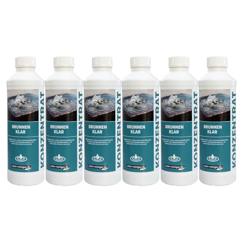 Stein-Reiniger Brunnen Klar Konzentrat - Brunnen-Reiniger, mühelos Algen Kalk und Bakterien beseitigen (6X 500ml) von Wilpeg