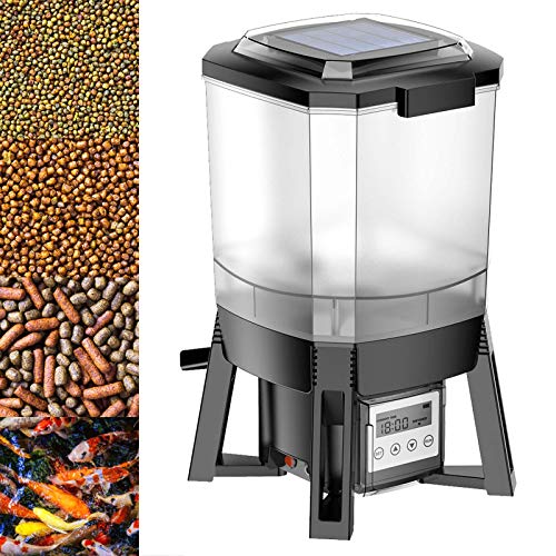 Wiltec CFF-206 solarbetriebener Fischfutter Automat, programmierbarer Futterspender mit 6 Liter Behälter für 1 bis 6 Fütterungen pro Tag von Wiltec
