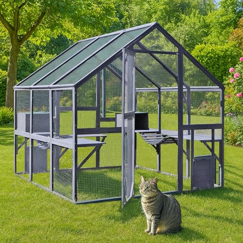 Wiltec Freilaufgehege Katzen 210 x 187 x 187 cm, Katzenfreigehege Holz, Außengehege Verschiedene Ebenen, Katzengehege für Garten, Balkon Wiltec Freilaufgehege Katzen 210 x 187 x 187 cm, Katzenfreigehege Holz, Außengehege Verschiedene Ebenen, Katzengehege für Garten, Balkon von Wiltec