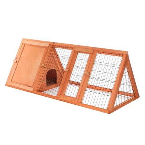 Hasenstall Kaninchenstall mit Freilauf Kleintierstall aus Fichtenholz Außengehege mit Türen von Wiltec