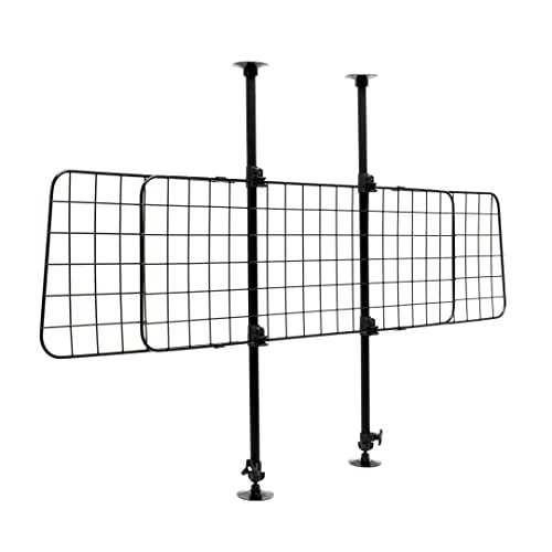 Wiltec Hundegitter fürs Auto Modell B, 72-136cm hoch, 118-128,5cm breit, Stufenlos verstellbar, Trenngitter universell einsetzbar für Kofferraum von Wiltec