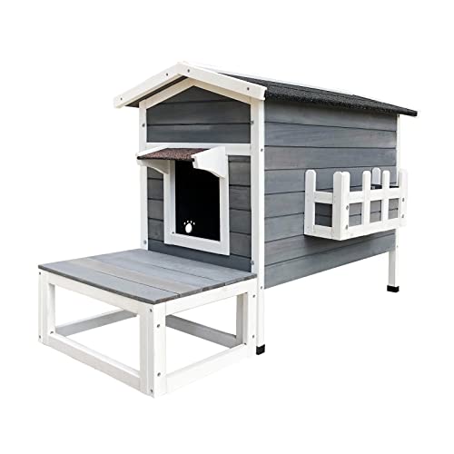 Wiltec Wetterfestes Katzenhaus 73,5 x 48 x 104,5 cm aus Holz, Katzenhütte Outdoor, Lodge Katzenhöhle mit Terrasse und Fluchttür Wiltec Wetterfestes Katzenhaus 73,5 x 48 x 104,5 cm aus Holz, Katzenhütte Outdoor, Lodge Katzenhöhle mit Terrasse und Fluchttür von Wiltec