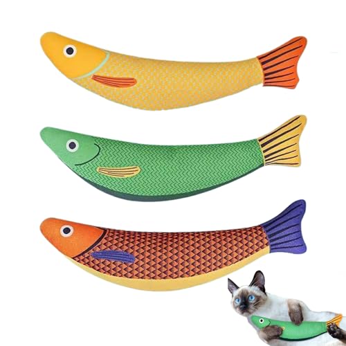 Wimnqie Spielzeug Fisch Für Katzen | 3 Fischförmige Kuscheltiere Für Katzen Mit Knistergeräusch - Zahnreinigungs-Spielzeug, Tierbegleiter Für Drinnen & Draussen Für Alle Katzengrößen Wimnqie Spielzeug Fisch Für Katzen | 3 Fischförmige Kuscheltiere Für Katzen Mit Knistergeräusch - Zahnreinigungs-Spielzeug, Tierbegleiter Für Drinnen & Draussen Für Alle Katzengrößen von Wimnqie
