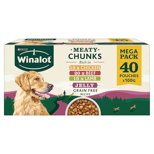 WINALOT Meaty Chunks Mixed in Jelly Nassfutter für Hunde, 40 x 100 g WINALOT Meaty Chunks Mixed in Jelly Nassfutter für Hunde, 40 x 100 g von Winalot