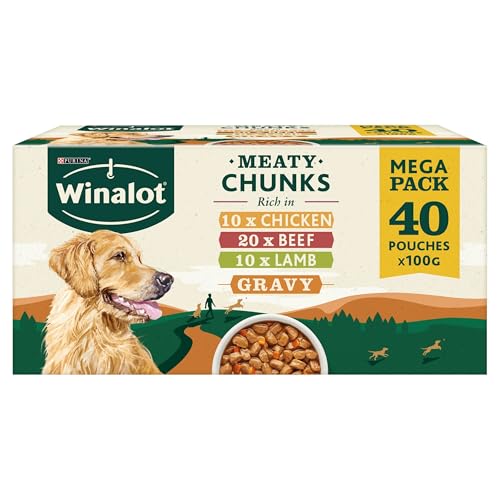 Winalot Hundefutter gemischt in Soße, Hund Futter, Tiernahrung, 40 x 100g von Winalot