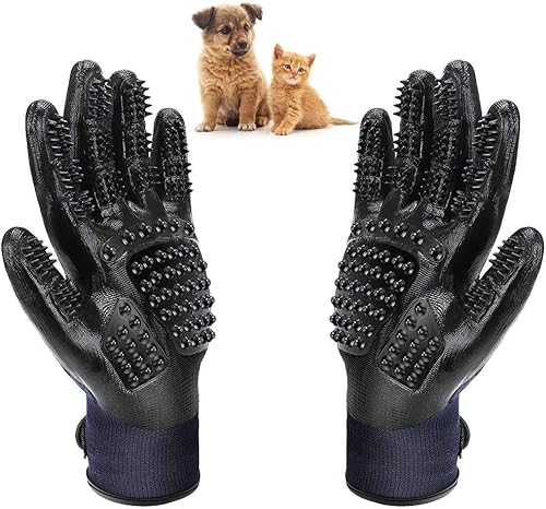 Katzen Handschuhe Fellpflege – Handschuh Katzenhaare – Fellpflegehandschuh 2 Stück – Tierhaarentferner Handschuh – Pet Hair Remover Glove für Pflege, Bad, Haarentfernung bei Hunden/Katzen/Kaninchen von Windfromort