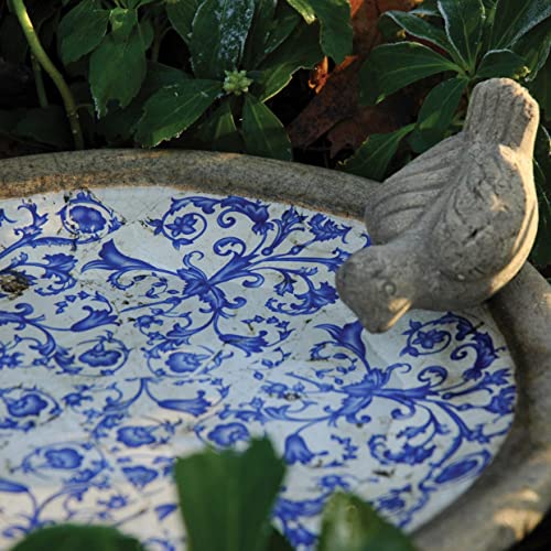 Windschief-Living Zauberhafte Vogeltränke SUSE, Keramik im Landhausstil, antikes Muster von Windschief-Living
