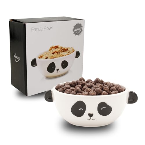 Winkee - Müslischale Panda I Süße kleine Schüssel aus Keramik mit Panda-Öhrchen I Panda Geschenk aus Steingut Winkee - Müslischale Panda I Süße kleine Schüssel aus Keramik mit Panda-Öhrchen I Panda Geschenk aus Steingut von Winkee