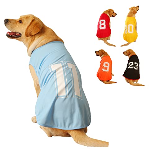 Hundehemd Nummer Bedruckt Sommer Basic Weste Welpen Atmungsaktives T-Shirt Haustier Ärmelloses Tank Top Kleidung für Große, Mittelgroße, Kleine Hunde (Medium, Blau) von Winmany