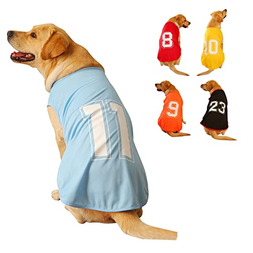 Hundeshirt mit Nummer-Aufdruck, für den Sommer, atmungsaktiv, ärmellos, Tanktop für große, mittelgroße und kleine Hunde (Größe XXXL, Blau) von Winmany