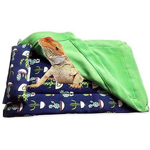 Bartdrachen-Bett, Reptilien, Schlafsack mit Kissen und Decke, kleines Haustier, warmes Versteck, für Hamster, Eidechsen, Bartdrache (blau) von Winmany