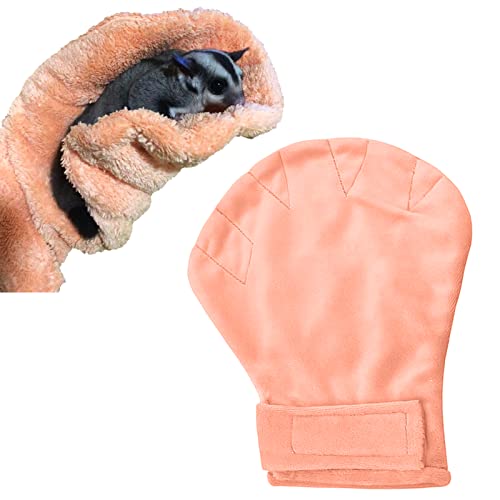 Winmany Haustier-Trockenhandschuhe für kleine Tiere, Reinigungstuch, saugfähig, Mikrofaser, Badetuch, schnell trocknend, Anti-Biss-Handschuhe für fliegendes Eichhörnchen, Hamster (Rosa) von Winmany
