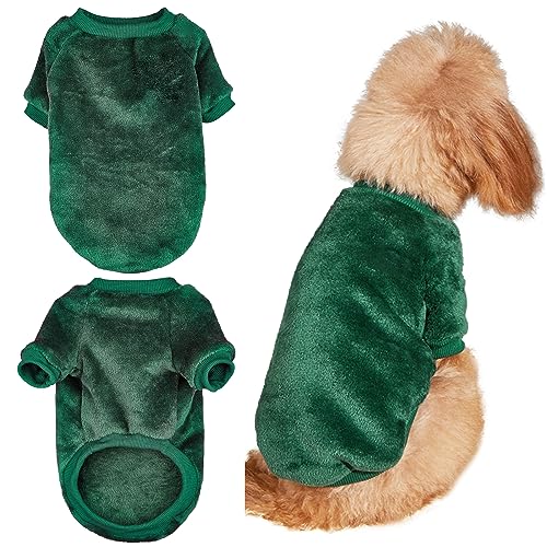 Winmany Hundepullover, Welpen, Weihnachten, Flanellmantel, Winter, warme Kleidung, Haustier, Katze, weiche Onesies, Jacke für kleine mittelgroße Hunde, Katzen (klein, grün) von Winmany