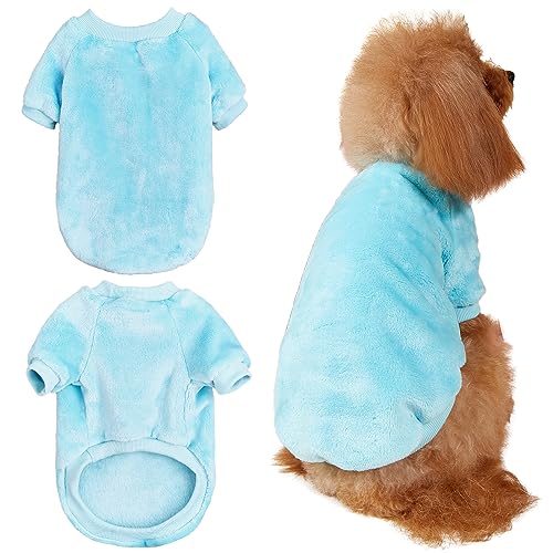 Winmany Hundepullover für Welpen, Weihnachten, Flanellmantel, Winter, warme Kleidung, Haustier, Katze, weiche Onesies, Jacke für kleine mittelgroße Hunde, Katzen (XL, Blau) von Winmany