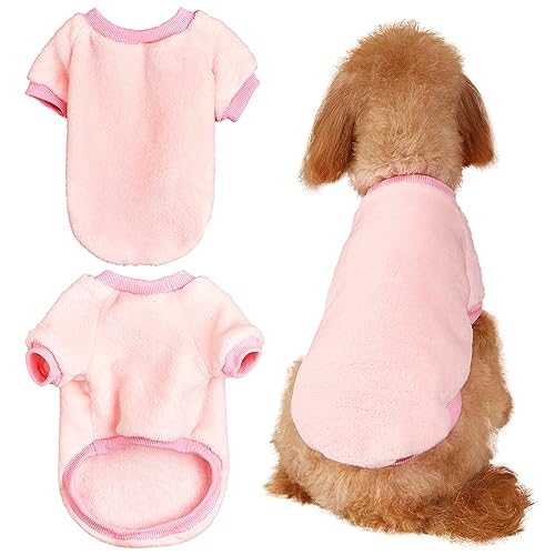 Winmany Hundepullover für Welpen, Weihnachten, Flanellmantel, Winter, warme Kleidung, Haustier, Katze, weiche Onesies, Jacke für kleine mittelgroße Hunde, Katzen (groß, rosa)… von Winmany