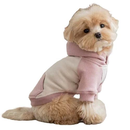 Winmany Kapuzenpullover für kleine Hunde, für Hunde und Katzen, leicht, Herbst und Frühling, Haustier-Kapuzenpullover (Rosa, Größe L) von Winmany