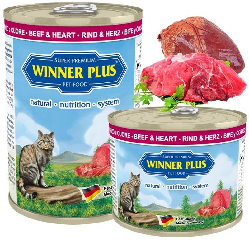 Winner Plus Cat Menue Katzenfutter mit Rind & Herz - 395 g (6,56 € pro 1 kg) von Winner Plus
