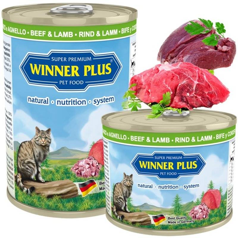 Winner Plus Cat Menue Katzenfutter mit Rind & Lamm - 195 g (8,41 € pro 1 kg) von Winner Plus
