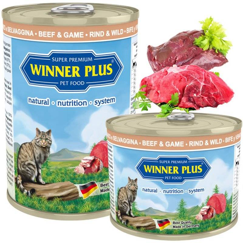Winner Plus Cat Menue Katzenfutter mit Rind & Wild - 195 g (8,67 € pro 1 kg) von Winner Plus