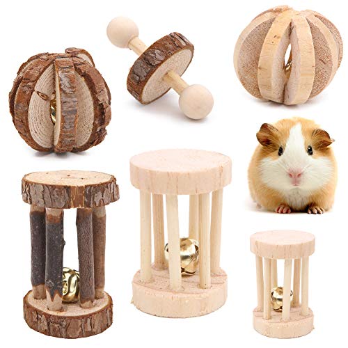 Winterworm Kauspielzeug aus Holz, für Hamster, Mäuse, Chinchillas, Kaninchen, Rennmäuse, Meerschweinchen, 6 Stück von Winterworm