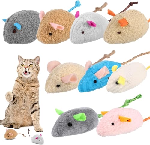 Wiqrht 9 Stücke Katzenminze Spielzeug - Katzenspielzeug Katze Maus Interaktives Spielzeug für Katzen Plüsch Katzenspielzeug Spielzeug Enthält Katzenminze von Wiqrht