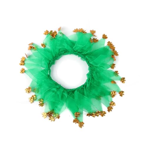 Wisafory Weihnachtliches Hundehalsbänder Halsband Elastisches Halskette Weihnachtshalsband Halloween-Kostüm Ornamenten für Katzen und Hunde, Spazierengehen Haustier-Party Grün von Wisafory