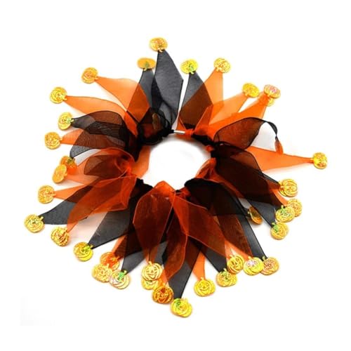 Wisafory Weihnachtliches Hundehalsbänder Halsband Elastisches Halskette Weihnachtshalsband Halloween-Kostüm Ornamenten für Katzen und Hunde, Spazierengehen Haustier-Party Halloween-Kürbis-Modell von Wisafory