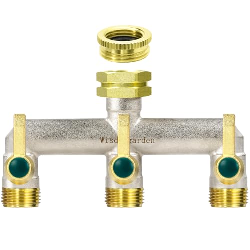 Wasserverteiler 3fach, Durchflussstarker 3 Wege Verteiler Wasser, Vernickelt Messing Wasserhahn Verteiler, Garten Verteiler 3 Wege mit Grün Verlängerungsgriffen,3/4 Zoll Robustheit Sechskantverbindung Wasserverteiler 3fach, Durchflussstarker 3 Wege Verteiler Wasser, Vernickelt Messing Wasserhahn Verteiler, Garten Verteiler 3 Wege mit Grün Verlängerungsgriffen,3/4 Zoll Robustheit Sechskantverbindung von Wisdomgarden