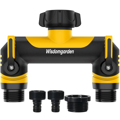 Wisdomgarden 2-Wege-Verteiler, Wasserverteiler 2fach, Gleichzeitiger Anschluss von 2 Geräten an den Wasserhahn, geeignet für Bewässerungsschaltuhren und Wasserleitungen-Gelb mit Schwarz Wisdomgarden 2-Wege-Verteiler, Wasserverteiler 2fach, Gleichzeitiger Anschluss von 2 Geräten an den Wasserhahn, geeignet für Bewässerungsschaltuhren und Wasserleitungen-Gelb mit Schwarz von Wisdomgarden