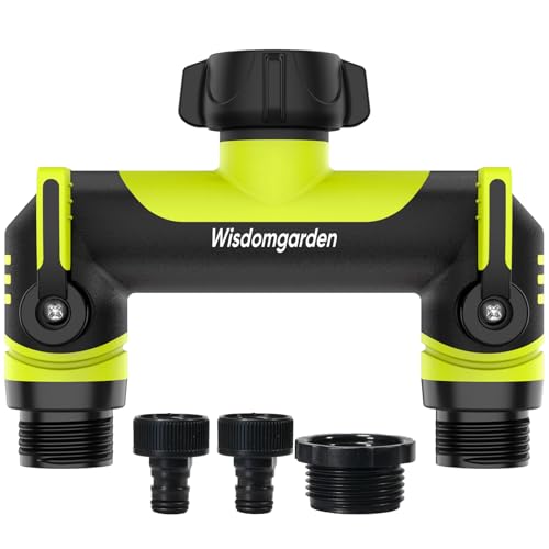 Wisdomgarden 2-Wege-Verteiler, Wasserverteiler 2fach, Gleichzeitiger Anschluss von 2 Geräten an den Wasserhahn, geeignet für Bewässerungsschaltuhren und Wasserleitungen-grün mit schwarz Wisdomgarden 2-Wege-Verteiler, Wasserverteiler 2fach, Gleichzeitiger Anschluss von 2 Geräten an den Wasserhahn, geeignet für Bewässerungsschaltuhren und Wasserleitungen-grün mit schwarz von Wisdomgarden