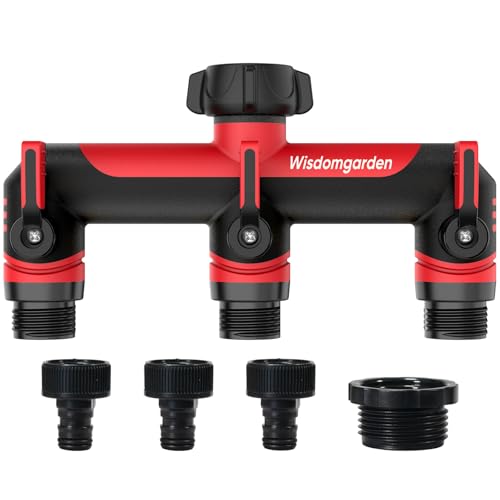 Wisdomgarden 3-Wege-Verteiler, Wasserverteiler 3fach, Gleichzeitiger Anschluss von 3 Geräten an den Wasserhahn, geeignet für Bewässerungsschaltuhren und Wasserleitungen-rot mit schwarz Wisdomgarden 3-Wege-Verteiler, Wasserverteiler 3fach, Gleichzeitiger Anschluss von 3 Geräten an den Wasserhahn, geeignet für Bewässerungsschaltuhren und Wasserleitungen-rot mit schwarz von Wisdomgarden