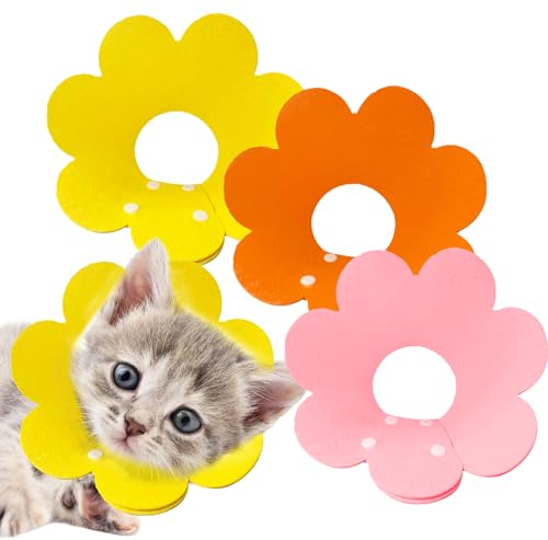 Wisbeom 3 Stücke Katze Schutzkragen Soft Halskrause Anti Biss Halskragen Katze Schützender Kragen Katzen Halsband für Katzen Welpen M von Wisebom