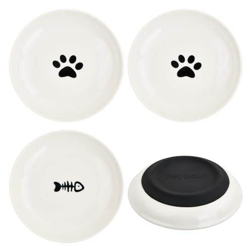 Wisebom 3 Stück Katzennapf Keramik Futternapf Katze mit Rutschfestem Silikonboden Flacher Breiter Futter Wassernapf Futternapf zur Katze von Ermüdung der Schnurrhaare Futternäpfe für Katzen Kleine Hun Wisebom 3 Stück Katzennapf Keramik Futternapf Katze mit Rutschfestem Silikonboden Flacher Breiter Futter Wassernapf Futternapf zur Katze von Ermüdung der Schnurrhaare Futternäpfe für Katzen Kleine Hun von Wisebom