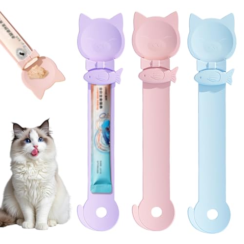 Wisebom Katzenfutter Löffel 3 Stück, Katzenstreifen QuetschlöffelFeeder Multifunktionaler Haustier Löffel Katzen-Leckerli-Löffel Happy Spoon für Katzen Katzen Snack Löffel für Püree und Biskuitriegel Wisebom Katzenfutter Löffel 3 Stück, Katzenstreifen QuetschlöffelFeeder Multifunktionaler Haustier Löffel Katzen-Leckerli-Löffel Happy Spoon für Katzen Katzen Snack Löffel für Püree und Biskuitriegel von Wisebom
