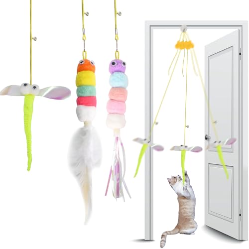 Wisebom Katzenspielzeug Hängende Türrahmen, 3Pcs Buntes Interaktives Katzen Spielzeug mit Katzenminze, Elastisches Spielzeug mit Glocke für Katzenauslauf und Gegen Langeweile Wisebom Katzenspielzeug Hängende Türrahmen, 3Pcs Buntes Interaktives Katzen Spielzeug mit Katzenminze, Elastisches Spielzeug mit Glocke für Katzenauslauf und Gegen Langeweile von Wisebom