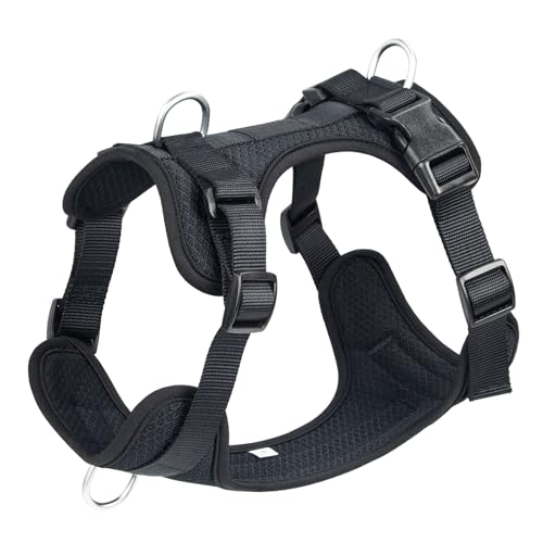 Wisedog Atmungsaktives Hundegeschirr aus Netz: kein Ziehen, mit 3 Schnellverschluss-Schnallen, verstellbar für Spaziergänge und Training für kleine, mittelgroße und große Hunde (Schwarz, S: Halsumfang Wisedog Atmungsaktives Hundegeschirr aus Netz: kein Ziehen, mit 3 Schnellverschluss-Schnallen, verstellbar für Spaziergänge und Training für kleine, mittelgroße und große Hunde (Schwarz, S: Halsumfang von Wisedog