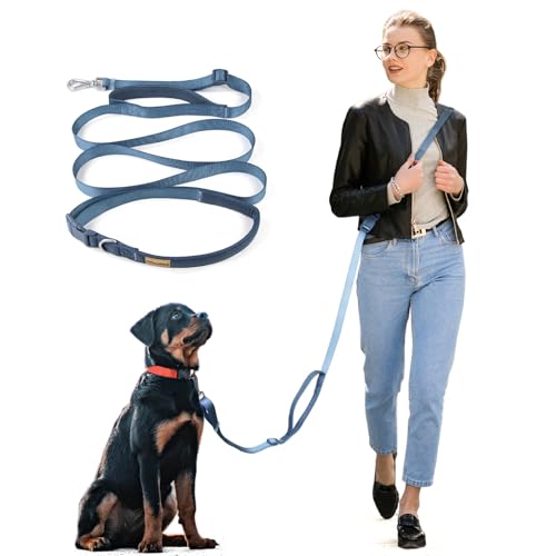 Wisedog Hundeleine mit 2,5 m, bequemer und sicherer, gepolsterter Griff und robuster Metallverschluss – Hundeleine mit zwei Griffen, verstellbare Längen für handloses Gehen, Training, Laufen, mit Wisedog Hundeleine mit 2,5 m, bequemer und sicherer, gepolsterter Griff und robuster Metallverschluss – Hundeleine mit zwei Griffen, verstellbare Längen für handloses Gehen, Training, Laufen, mit von Wisedog