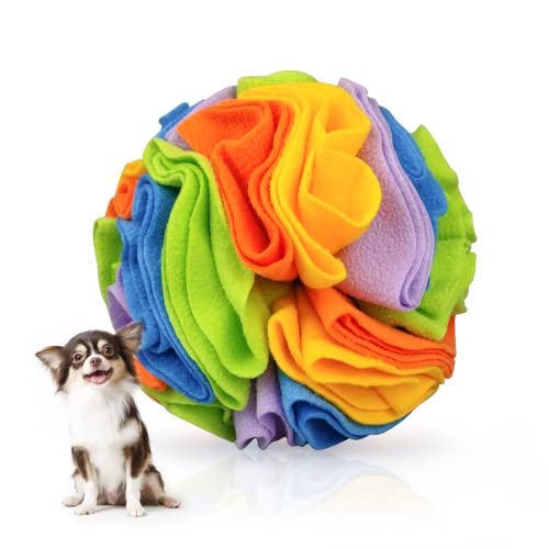 WishLotus 15.9 cm Schnüffelball für Hunde, Schnüffeltraining Spielzeug für Langeweile, fördert natürliches Futtersuche, Geruchstraining (Regenbogen L) von WishLotus